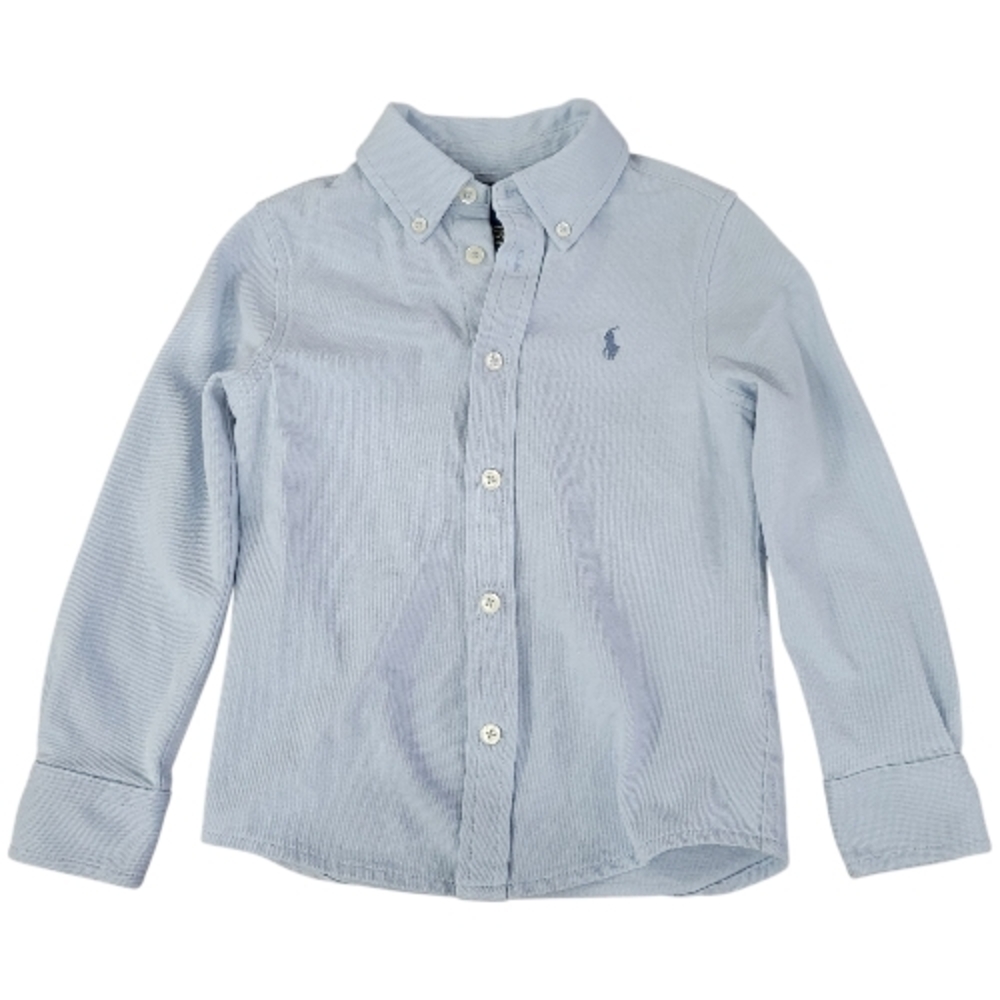 Polo Ralph Lauren Boy's Blue Oxford Dress Shirt Button Down, Soft Cotton Size 4